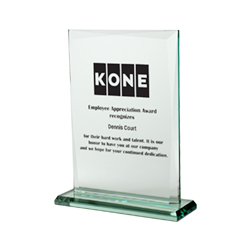 Upright Rectangular Jade Glass Award
